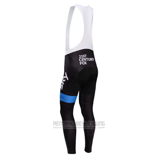 2014 Fahrradbekleidung Sky Champion Regno Unito Wei Trikot Langarm und Tragerhose